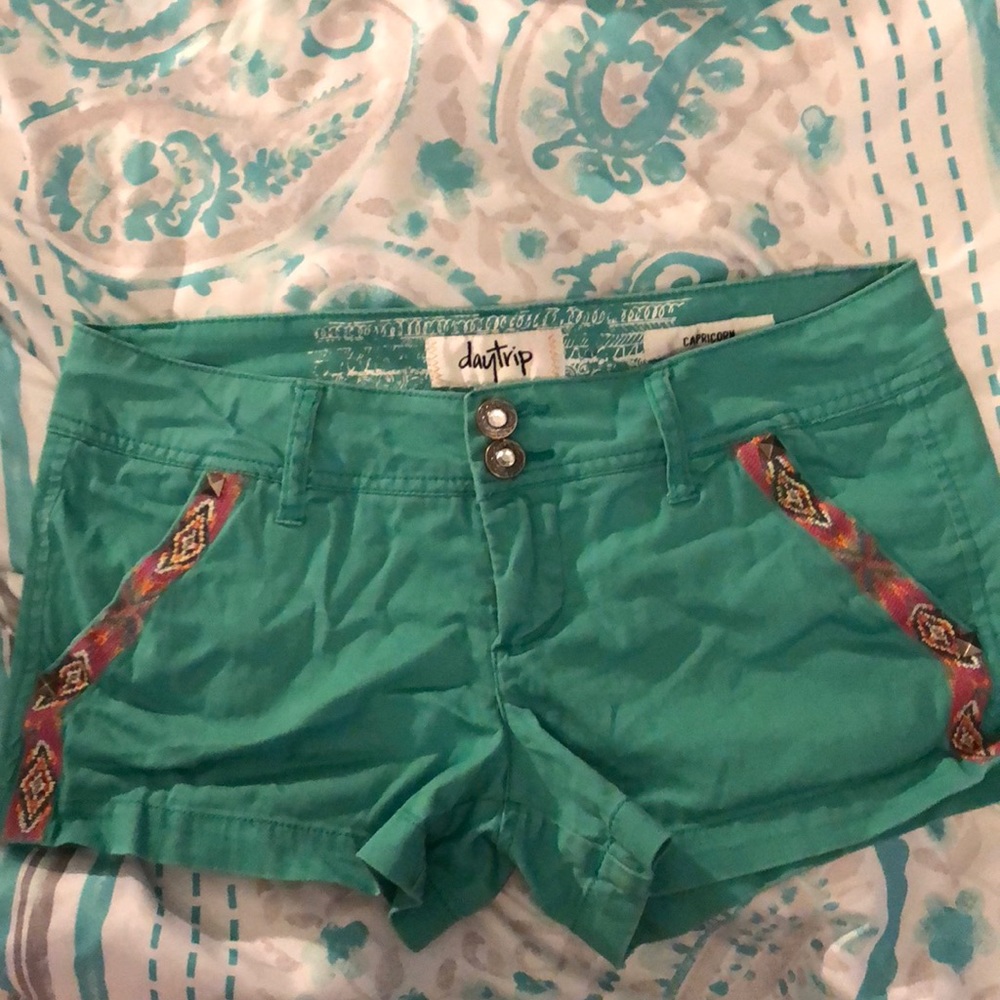 Day trip by buckle green shorts
